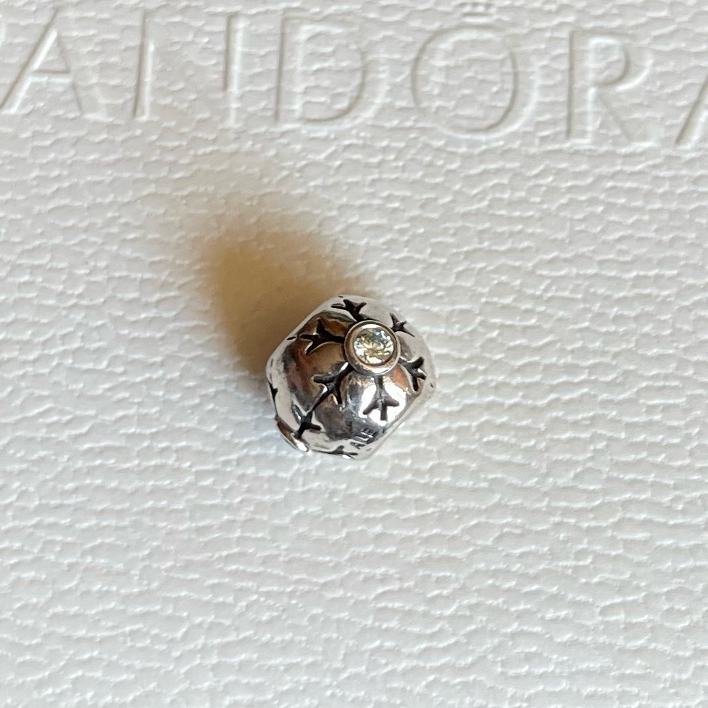 Pandora Retired Snowflake Charm Sparkling Cz Ston… - image 3